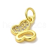 Real 18K Gold Plated Brass Pave Cubic Zirconia Pendants KK-M283-10A-01-2