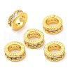 Rack Plating Brass Micro Pave Cubic Zirconia Beads KK-A186-03C-G-2