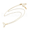 Ion Plating(IP) 304 Stainless Steel & Plastic Whale Tail Pendant Cable Chain Necklaces for Women NJEW-P320-11G-02-4