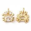 Rack Plating Brass Micro Pave Cubic Zirconia Pendants KK-R143-05G-2