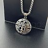 Stainless Steel Tree of Life Pendant Vintage Punk Hip-hop Tide Men Necklaces AW8270-2