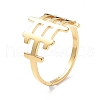 Ion Plating(IP) 304 Stainless Steel Hollow Out Rectangle Adjustable Ring for Women RJEW-I097-04G-1