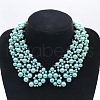 Alloy Plastic Imitation Pearl Round Beaded Choker Necklaces FS-WG3052F-06-1