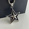 Stylish Stainless Steel Punk Star Unisex Pendant Necklace MI2754-1
