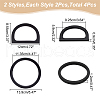 WADORN® 4Pcs 2 Style Wood D-Ring & Round Ring Bag Handles DIY-WR0002-58-2