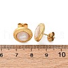 304 Stainless Steel Natural White Shell Stud Earrings EJEW-Z103-04G-02-5