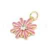 Brass Pave Cubic Zirconia with Enamel Pendants KK-U062-38G-02-2