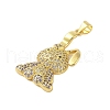 Rack Plating Brass Micro Pave Cubic Zirconia Pendants KK-S380-38B-G-2
