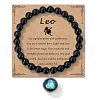Birthstone Natural Black Obsidian Round Bead Stretch Bracelets QA9771-7-1