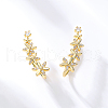 Elegant Flower Brass Clip-on Earrings VP1231-2