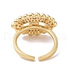 Clear Cubic Zirconia Horse Eye Open Cuff Ring with Acrylic Pearl Beaded RJEW-P032-13G-3