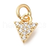 Brass Micro Pave Cubic Zirconia Pendants KK-Q001-08G-1