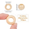  160Pcs 4 Colors Wood Beads WOOD-NB0002-92-2