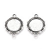 Tibetan Style Alloy Flower Connector Cabochon Settings PALLOY-N178-06AS-1