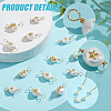 DICOSMETIC 10 Sets Grade AA Natural Cultured Freshwater Pearl Connector Charms with Alloy Slices FIND-DC0003-65-4