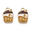 Light Gold Plated Alloy Enamel Pendants ENAM-T009-75A-RS-2