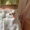 BENECREAT 1Set Halloween Pumpkin & Haunted House & Skull & Bat Alloy Enamel Charms Safety Pin Brooch JEWB-BC0001-05-5
