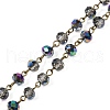 Handmade Electroplate Glass Faceted Rondelle Beads Chains for Necklaces Bracelets Making AJEW-JB00145-01-1