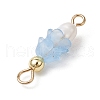 Frosted Flower Natural Cultured Freshwater Pearl & Acrylic Connector Charms PALLOY-JF03590-10-5