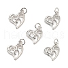 Brass Micro Pave Clear Cubic Zirconia Charms KK-E068-VB185-3