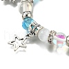 Glass with Synthetic Moonstone Christmas Theme Beaded Stretch Bracelets for Women BJEW-TA00656-4
