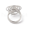 304 Stainless Steel Flower Finger Ring for Women RJEW-C091-03P-3