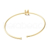 Rack Plating Brass Micro Pave Clear Cubic Zirconia Letter Open Cuff Bangles BJEW-A018-01G-N-3