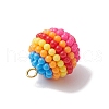 Rainbow Color Resin Waxberry Pendants PALLOY-JF02778-5