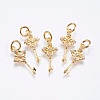 Brass Micro Pave Cubic Zirconia Pendants X-RB-I077-07G-RS-1