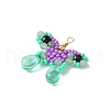 Beaded Butterfly Charms PALLOY-MZ00430-02-3