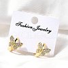 Butterfly Brass Hoop Earrings EJEW-S256-04A-G-3