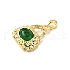 Brass Micro Pave Clear Cubic Zirconia Pendants KK-R227-06G-2