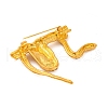 Zinc Alloy Crystal Rhinestone Enamel Brooch JEWB-U010-02G-01-2