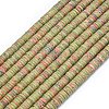Natural Unakite Beads Strands G-P575-B25-6x1mm-2