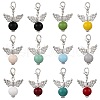 12Pcs Opaque Solid Color Glass Pendant Decorations HJEW-JM03460-2