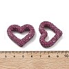 Heart Shape Polymer Clay Rhinestone Beads CLAY-NH0001-09B-10-2