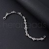 304 Stainless Steel Oval Link Bracelets for Men Women BJEW-V007-02P-1
