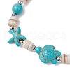 Starfish & Turtle Natural Freshwater Shell Beads Stretch Bracelets for Women BJEW-JB11922-01-3