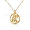 Alloy Flat Round with Constellation Pendant Necklaces PW-WG52384-01-1