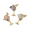 Brass Micro Pave Cubic Zirconia Pendants KK-S523-22G-1