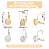Beebeecraft 40Pcs 2 Colors 304 Stainless Steel Leverback Earring Settings STAS-BBC0003-73-2
