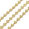Brass Textured Flat Round Link Chains CHC-C014-13G-1