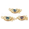 Brass Micro Pave Clear Cubic Zirconia Box Clasps KK-K385-094G-1