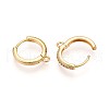 Brass Micro Pave Cubic Zirconia Hoop Earring Finding KK-N261-51B-G-2