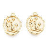 Brass Micro Pave Clear Cubic Zirconia Pendants KK-N231-395-2