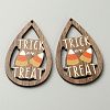 Halloween Theme Printed Wood Big Pendants X1-WOOD-TAC0015-09H-2