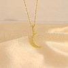 Moon Brass Micro Pave Clear Cubic Zirconia Pendant Necklaces FS-WGD2E00-01-1