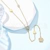 304 Stainless Steel Crystal Rhinestone Flower Y Necklaces NJEW-R026-18G-1