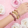 6Pcs 6 Colors Glass Beaded Crochet Stretch Bracelets Set BJEW-SZ0002-47-3