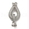 Brass Micro Pave Clear Cubic Zirconia Fold Over Clasps KK-A230-09P-1
